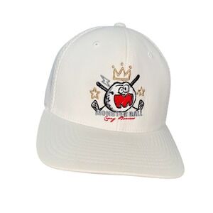Flexfit Yupoong Monster Ball Gary‎ Bowers White Golf Cap Small Med Embroidered